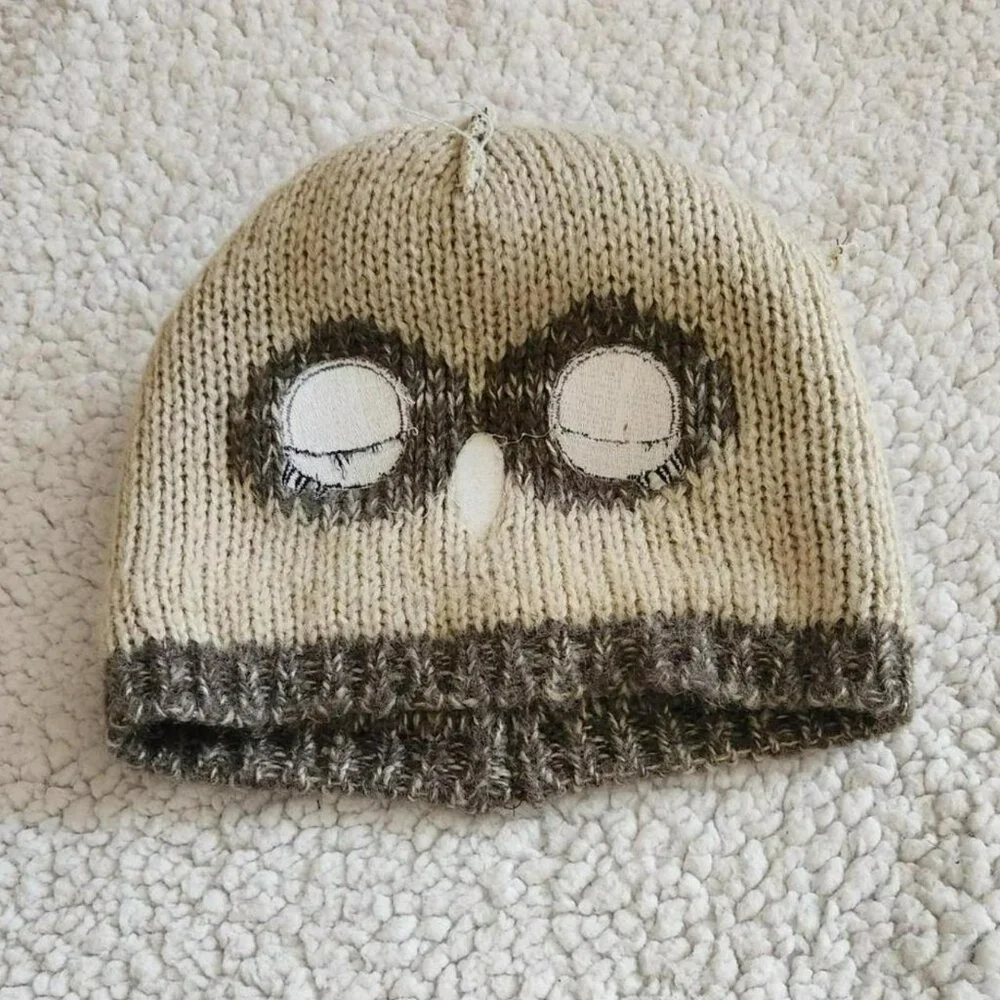Vintage Y2k brown owl Knit Beanie Outdoors Scandi Girl Granola Girl Indie - Picture 6 of 7